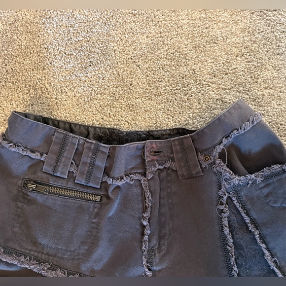 H&M Dark Navy Panelled A-Line Skirt - Picture 3 of 9